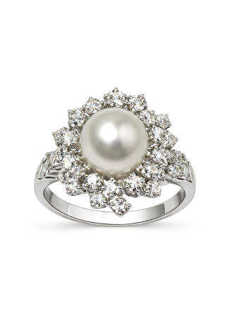 Алқа, Сақина Damiani Мимоза Перле Ақ алтын