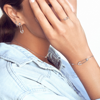 Моно серьга Djula Glam Rock Белое золото