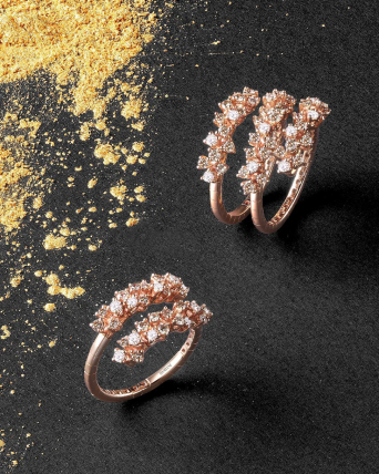 Кольцо Damiani Mimosa Flexi Розовое золото