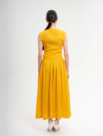 Dress Zardozi Linen Flax