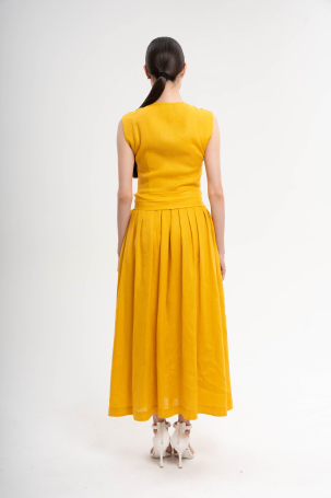 Dress Zardozi Linen Flax