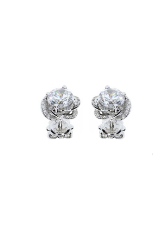 Серьги Damiani Bocciollo Full Pave Белое золото