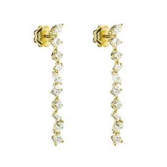 Серьги Damiani Fantasy Cut Желтое золото