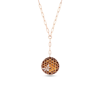 Колье BeeGoddess Honeycomb Розовое золото