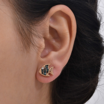 Серьги BeeGoddess Turtle Розовое золото