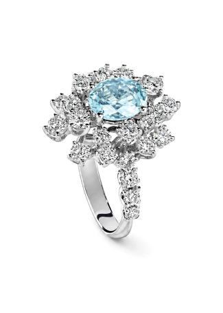 Сақина Damiani Mimosa Ақ алтын
