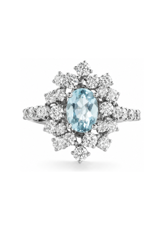 Сақина Damiani Mimosa Ақ алтын