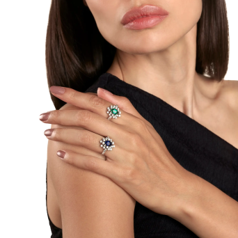 Сақина Damiani Mimosa Ақ алтын