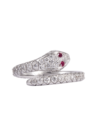 Ring Crivelli Snake White Gold