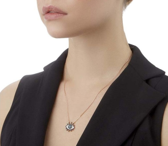 Necklace Bee Goddess Eye Light Rose Gold