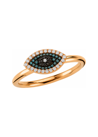 Сақина Bee Goddess Eye Light Қызғылт алтын