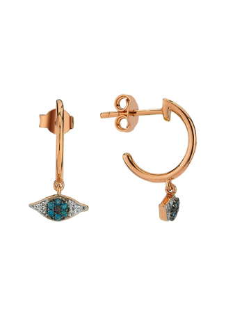 Earrings Bee Goddess Eye Light Rose Gold
