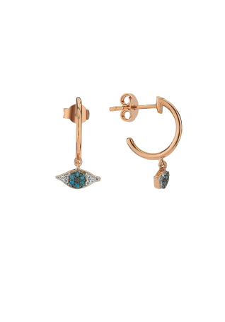 Earrings Bee Goddess Eye Light Rose Gold