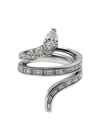 Алқа, Сақина Damiani Fantasy Cut Ақ алтын, Сары алтын