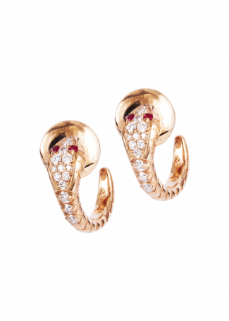 Crivelli Snake Earrings Rose Gold