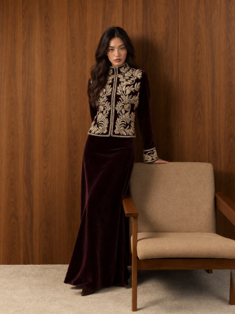 Jacket Zardozi Takshila Couture Velvet