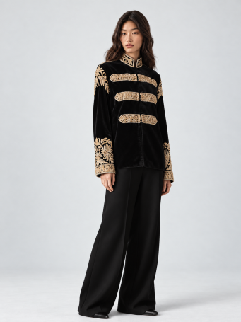 Jacket Zardozi Takshila Couture Velvet