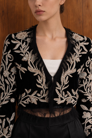 Jacket Zardozi Takshila Couture Velvet