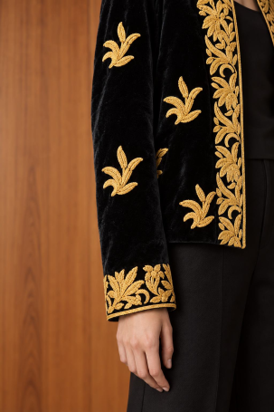 Jacket Zardozi Takshila Couture Velvet