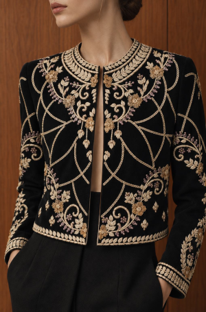 Jacket Zardozi Takshila Couture Velvet