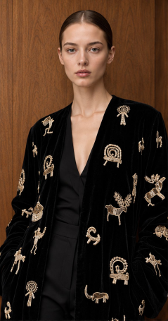 Bathrobe Zardozi Takshila Couture Velvet