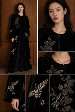 Bathrobe Zardozi Takshila Couture Velvet