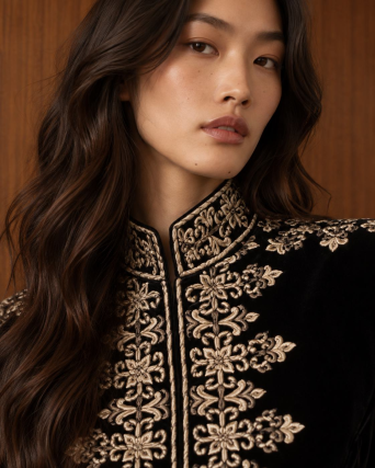 Jacket Zardozi Takshila Couture Velvet