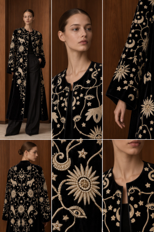 Bathrobe Zardozi Takshila Couture Velvet