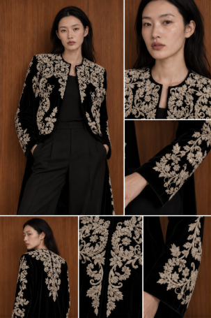 Bathrobe Zardozi Takshila Couture Velvet