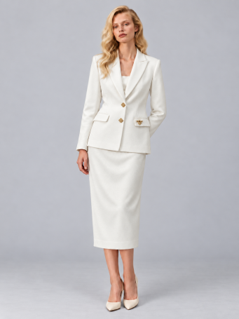 Jacket Zardozi Shades of White Wool