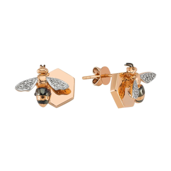 Серьги BeeGoddess Honeycomb Розовое золото