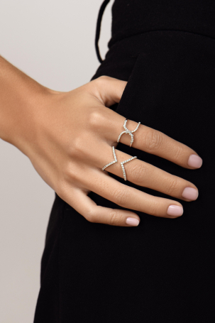 Кольцо Djula Graphique Белое золото