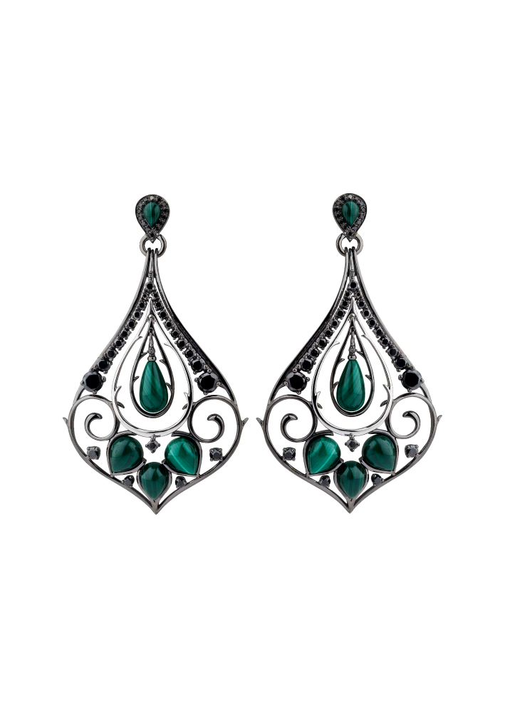 Купить Серьги Damiani Alsara Black rhodium gold – премиальные серьги ZhannaKanGroup