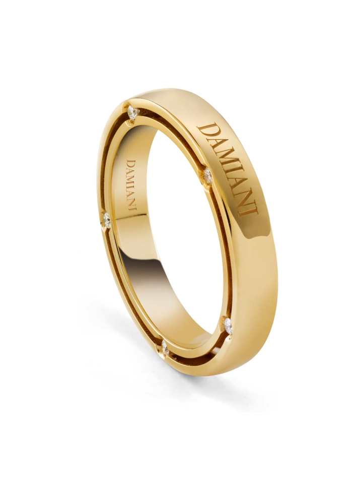 Купить Кольцо обручальное Damiani D.Side Желтое золото – премиальные кольца ZhannaKanGroup