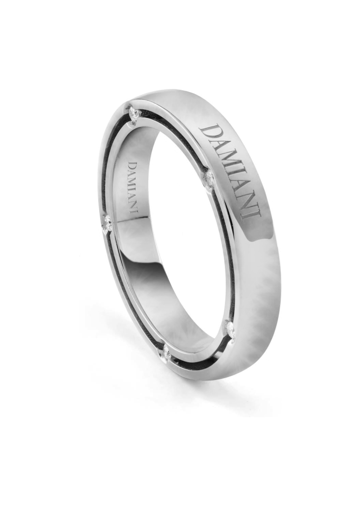 Купить Кольцо обручальное Damiani D.Side Белое золото – премиальные кольца ZhannaKanGroup