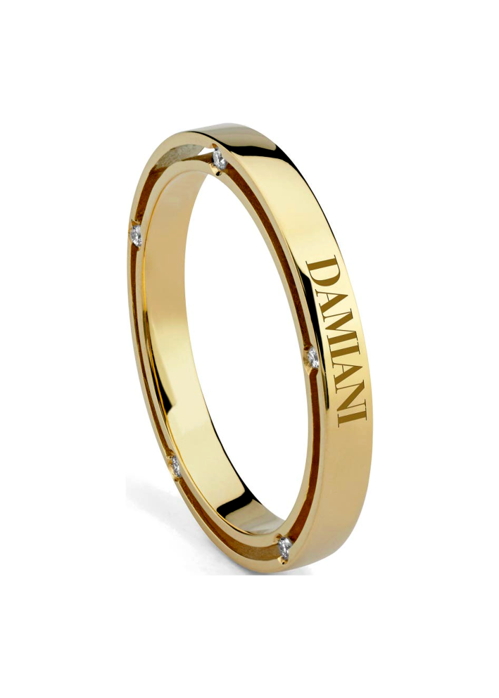 Купить Кольцо обручальное Damiani D.Side Желтое золото – премиальные кольца ZhannaKanGroup