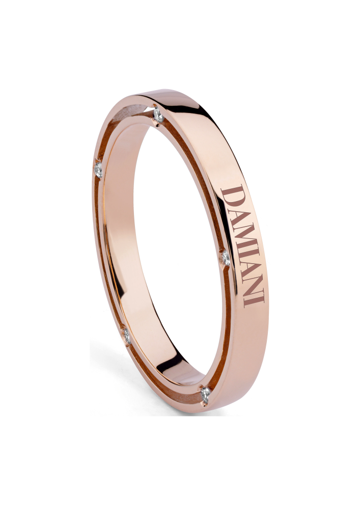 Купить Кольцо обручальное Damiani D.Side Розовое золото – премиальные кольца ZhannaKanGroup
