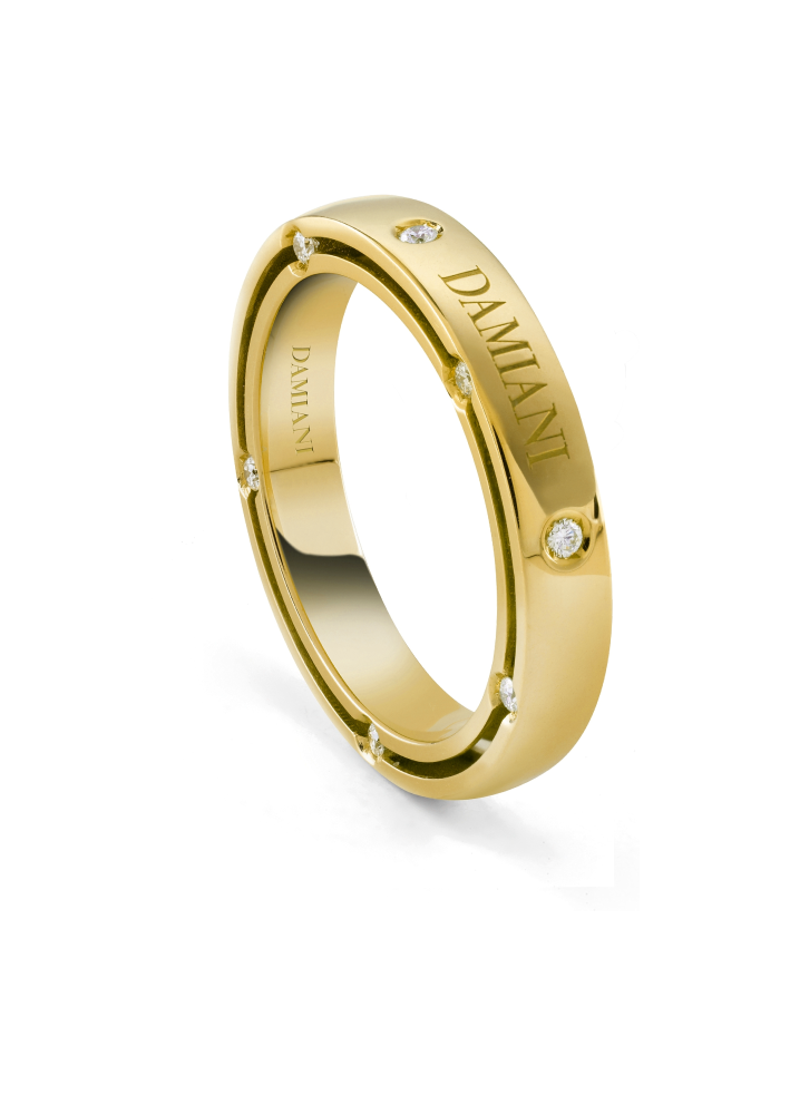 Купить Кольцо обручальное Damiani D.Side Желтое золото – премиальные кольца ZhannaKanGroup