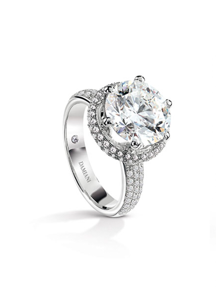 Купить Кольцо Damiani Minou full pavè Белое золото – премиальные кольца ZhannaKanGroup