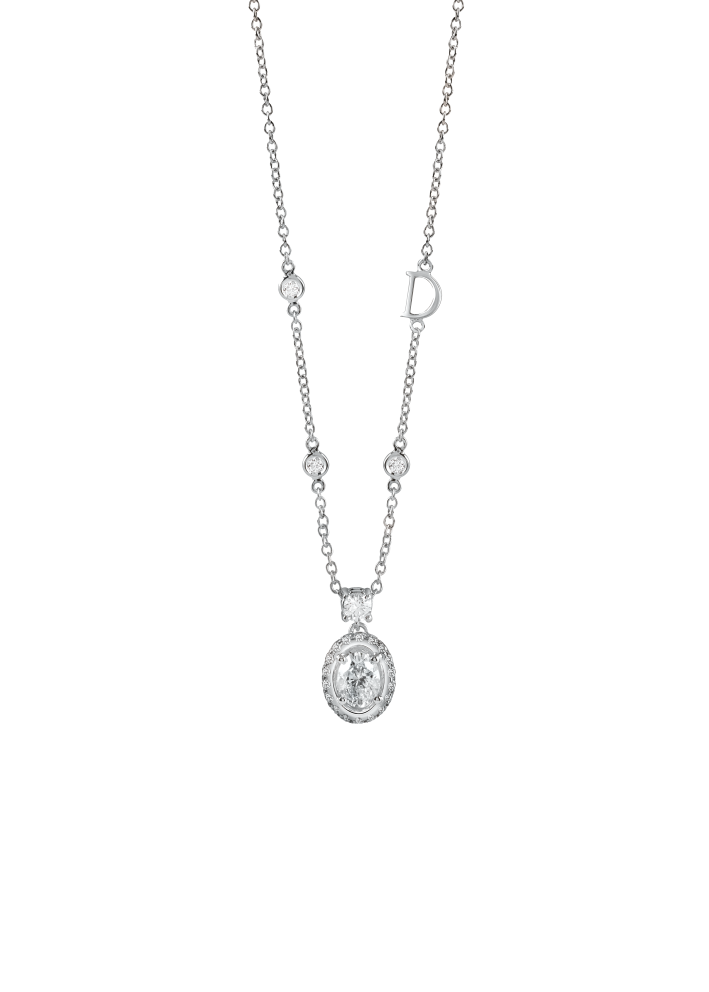 Купить Колье Damiani Minou full pavè Белое золото – премиальные колье ZhannaKanGroup