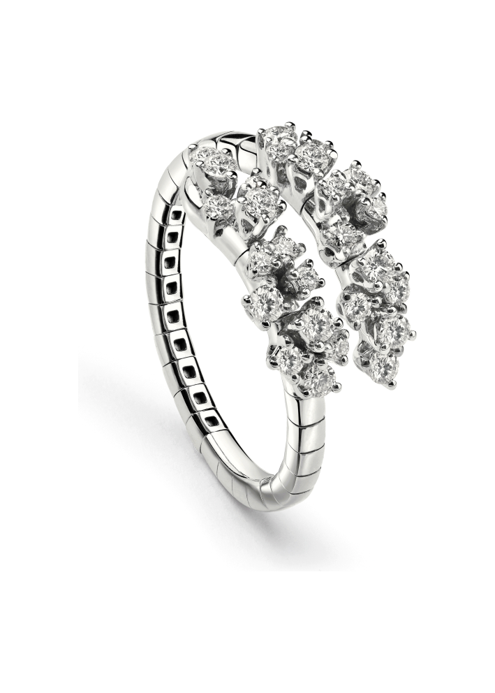 Купить Кольцо Damiani Mimosa Flexi Белое золото – премиальные кольца ZhannaKanGroup