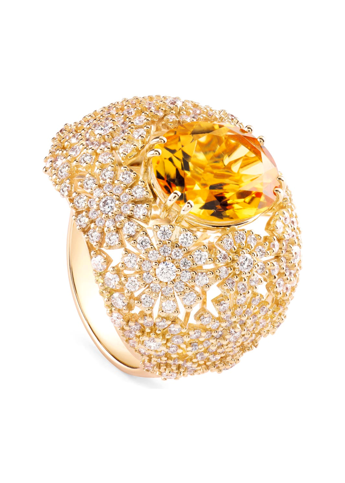 Купить Кольцо Damiani Margherita Желтое золото – премиальные кольца ZhannaKanGroup