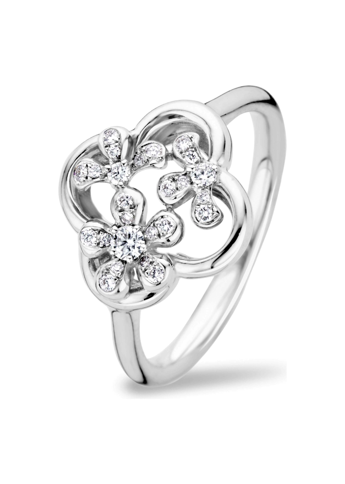 Купить Кольцо Tirisi Seoul Flower Белое золото – премиальные кольца ZhannaKanGroup