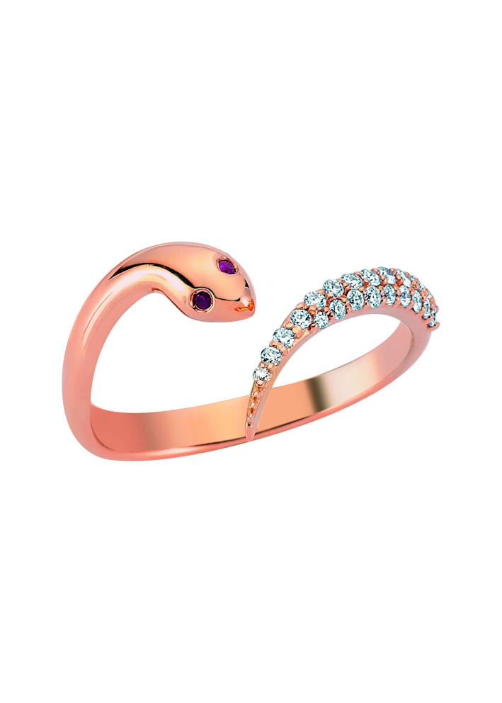 Buy Ring Bee Goddess Serpent Rose Gold – premium rings by ZhannaKanGroup