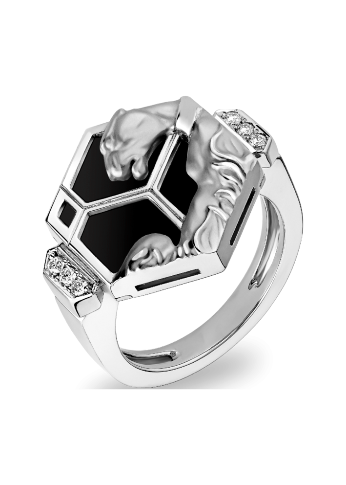 Купить Кольцо CarreraYCarrera Hexagon Белое золото – премиальные кольца ZhannaKanGroup