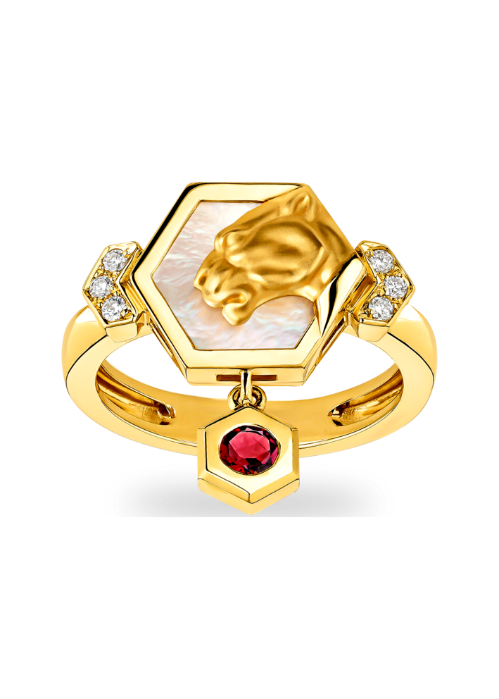 Купить Кольцо CarreraYCarrera Hexagon Желтое золото – премиальные кольца ZhannaKanGroup