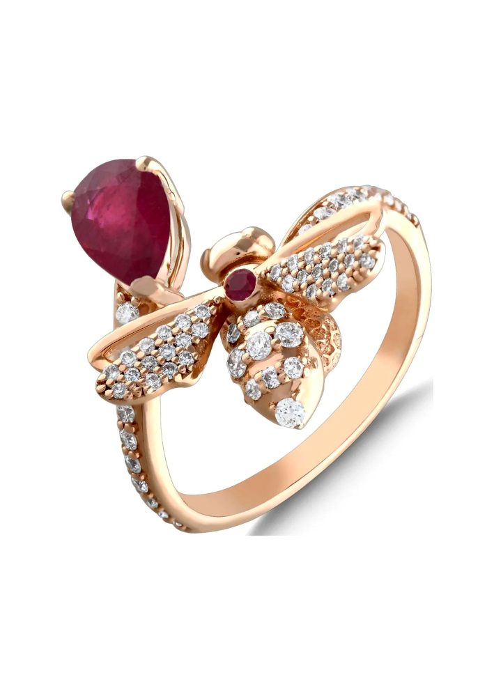 Купить Кольцо BeeGoddess Bee Розовое золото – премиальные кольца ZhannaKanGroup