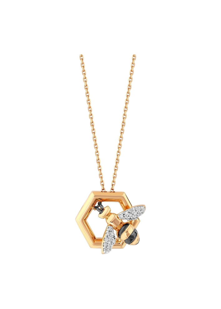Купить Колье Bee Goddess Honeycomb Розовое золото – премиальные ZhannaKanGroup