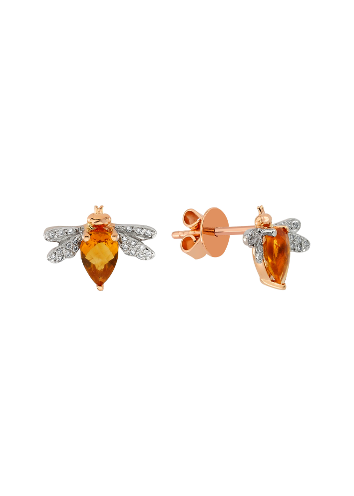 Купить Моно серьга Bee Goddess Розовое золото – премиальные серьги ZhannaKanGroup