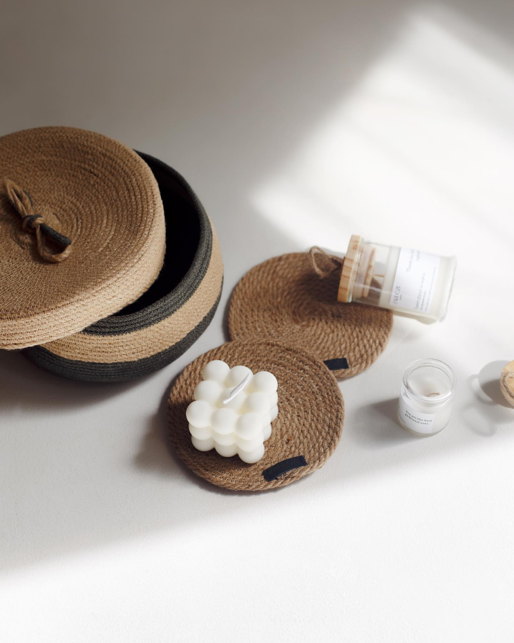 Купить Подстаканник ZardoziHome Джут – премиальные интерьеры ZhannaKanGroup